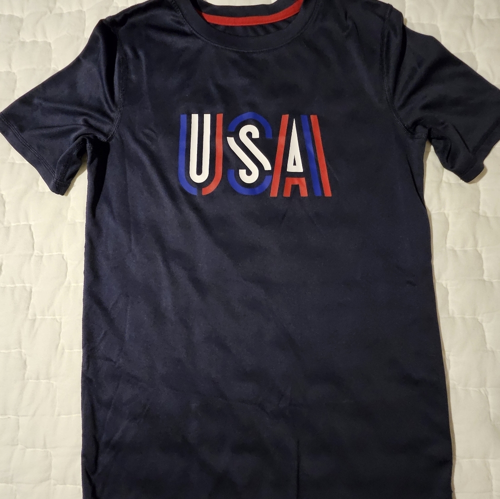 5 For $20 All In Motion USA Dry Fit Red White And Blue T Shirt